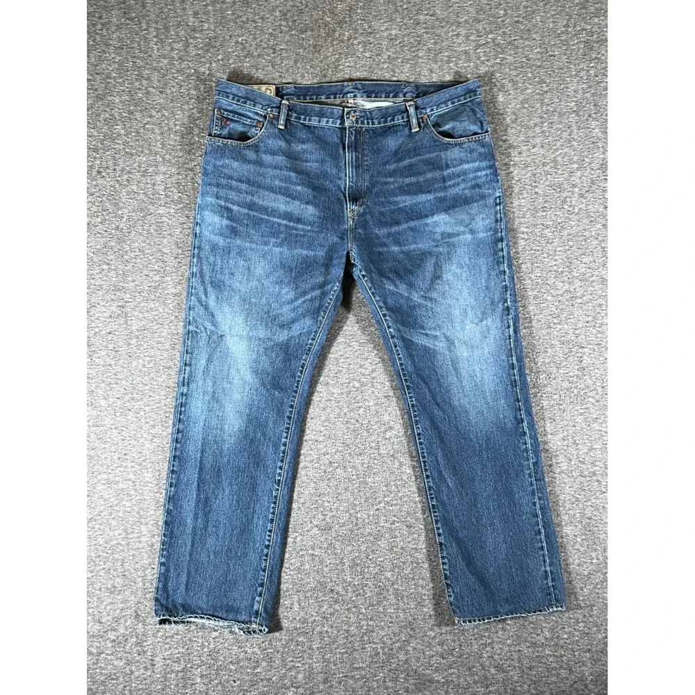 Polo Ralph Lauren Jeans Big Tall Straight Leg Blue Denim Warrick Mens 44BX30
